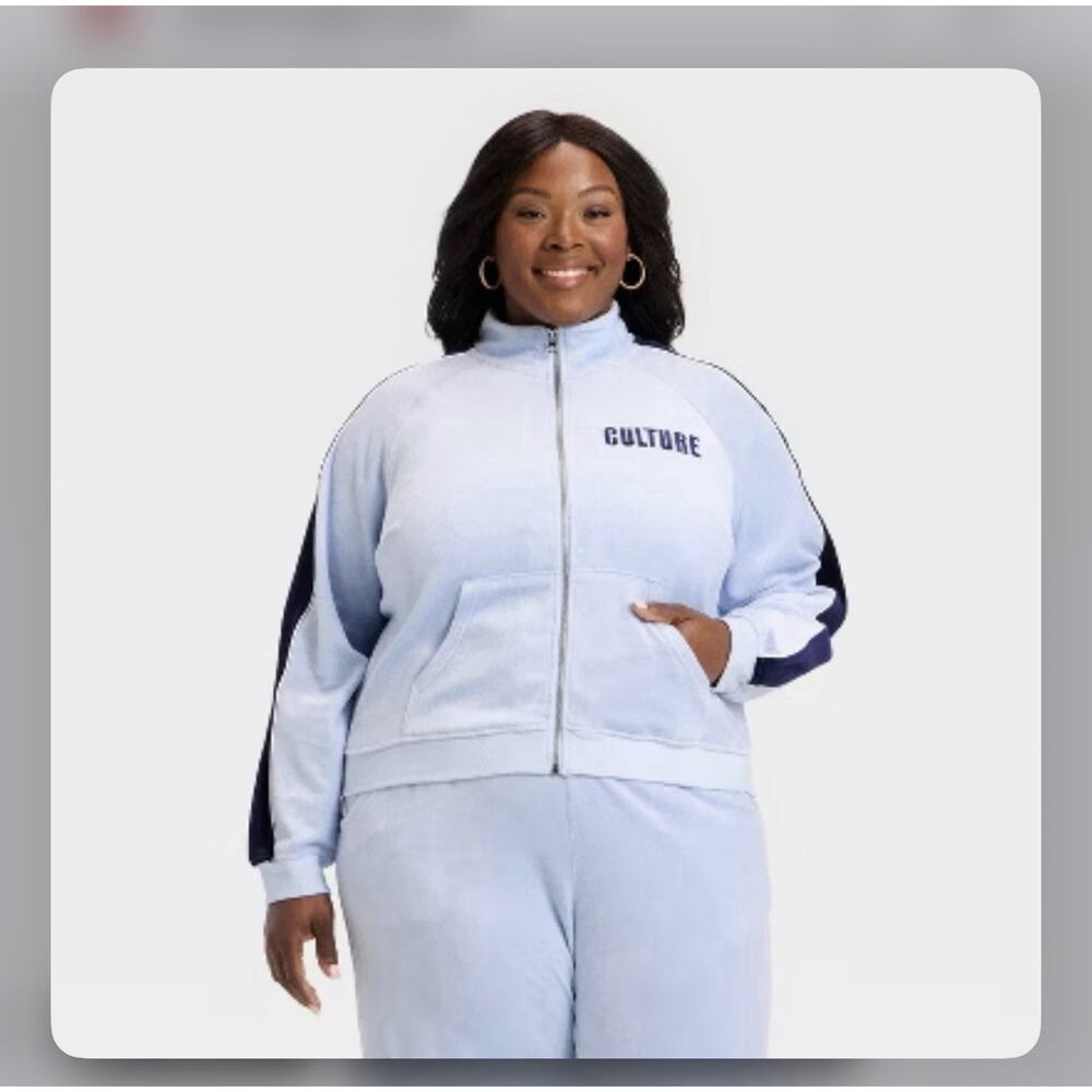 Target Black History Month Culture Womens Track Jacket , Blue Size 1X New W Tag